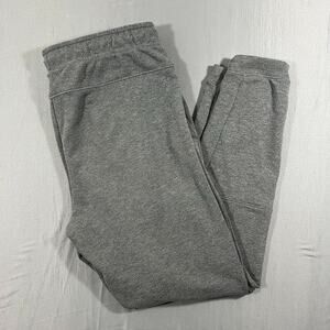 Nike Dri Fit Sweatpants Mens Large Heather Gray Logo Fleece Lined Tapered Leg